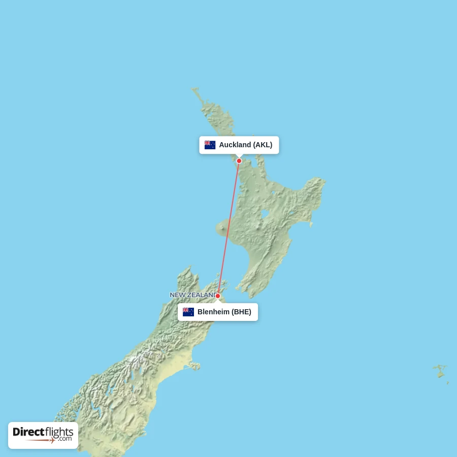 BHE - AKL route map