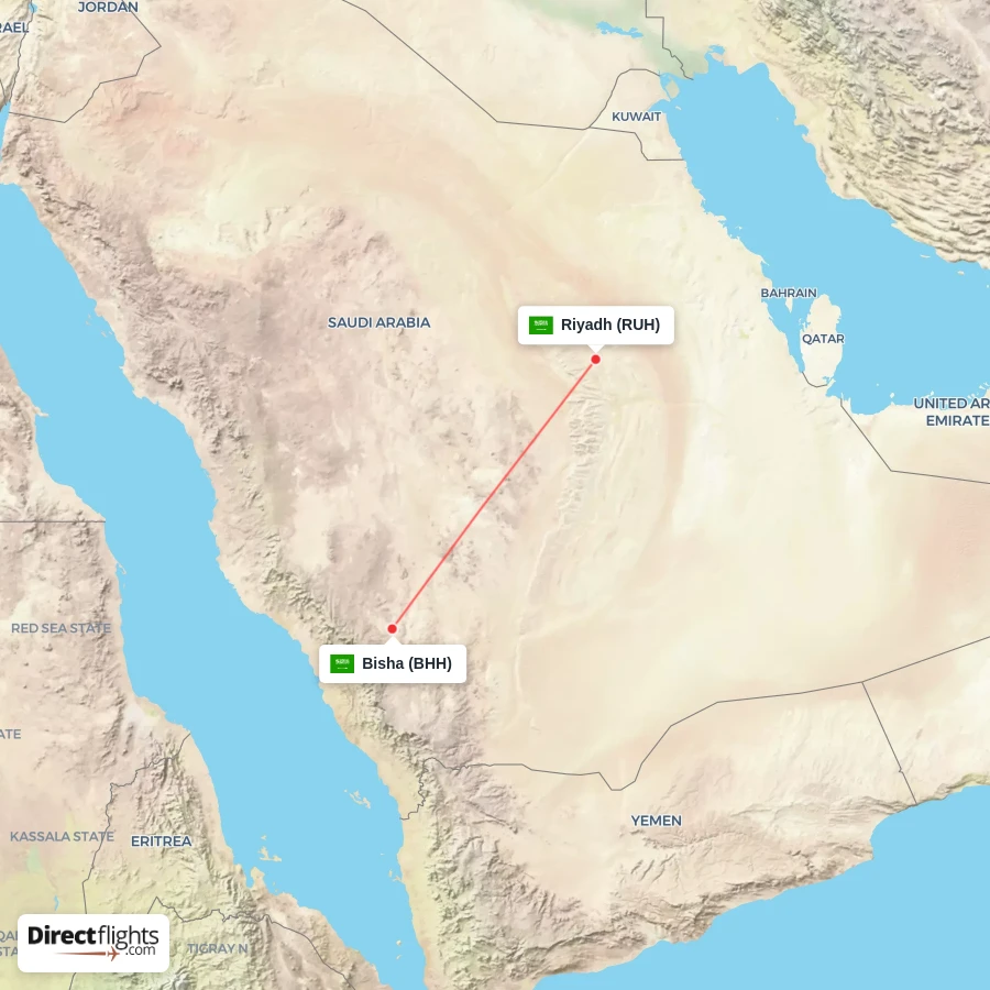 BHH - RUH route map