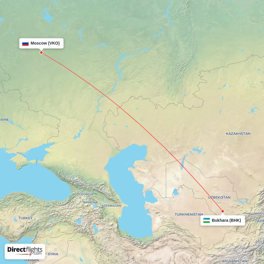 BHK - VKO route map