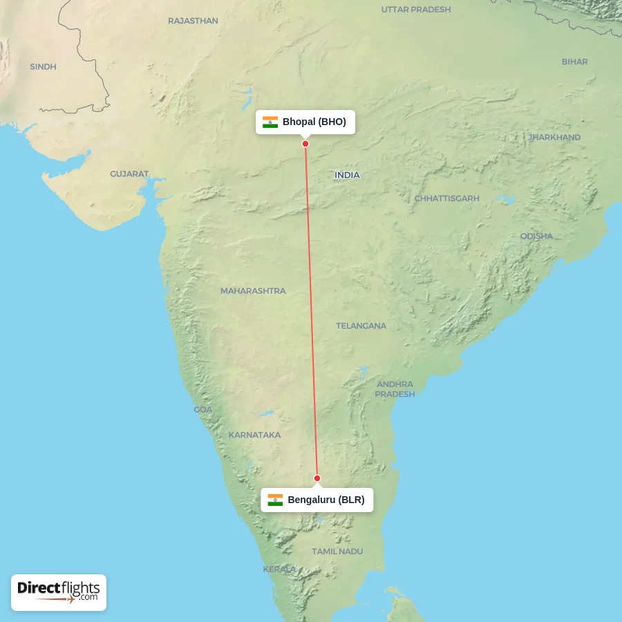 BHO - BLR route map
