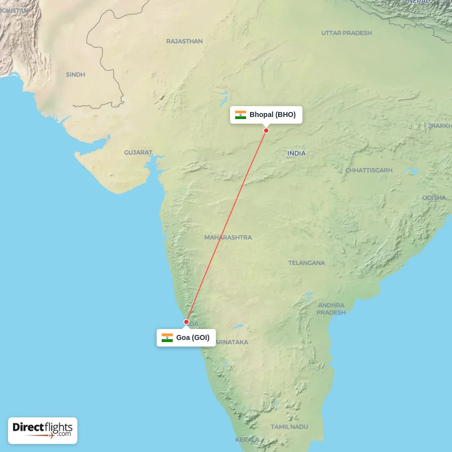BHO - GOI route map