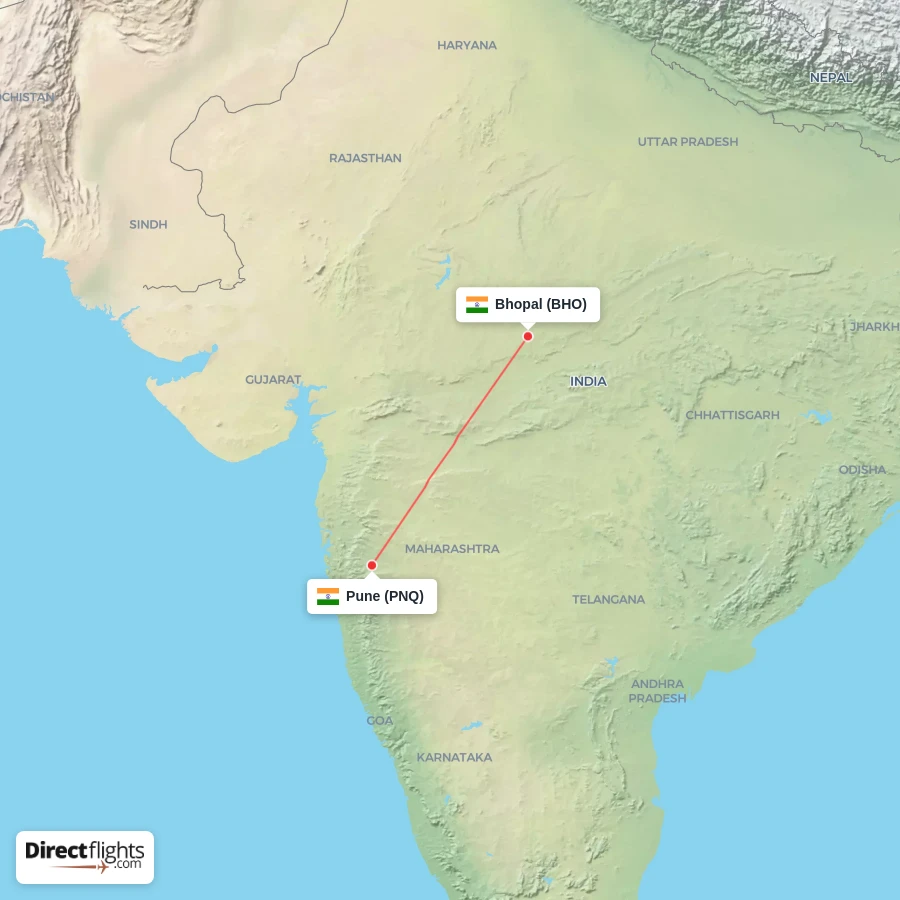 BHO - PNQ route map