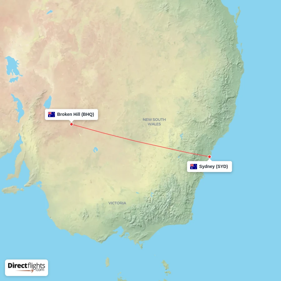 BHQ - SYD route map