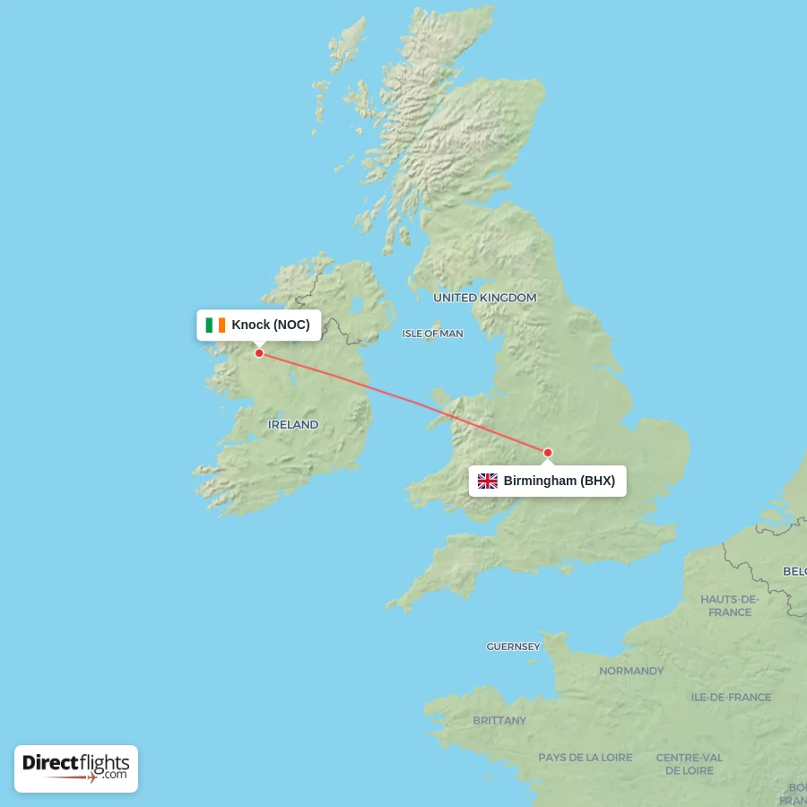 BHX - NOC route map