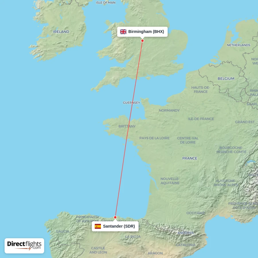 BHX - SDR route map