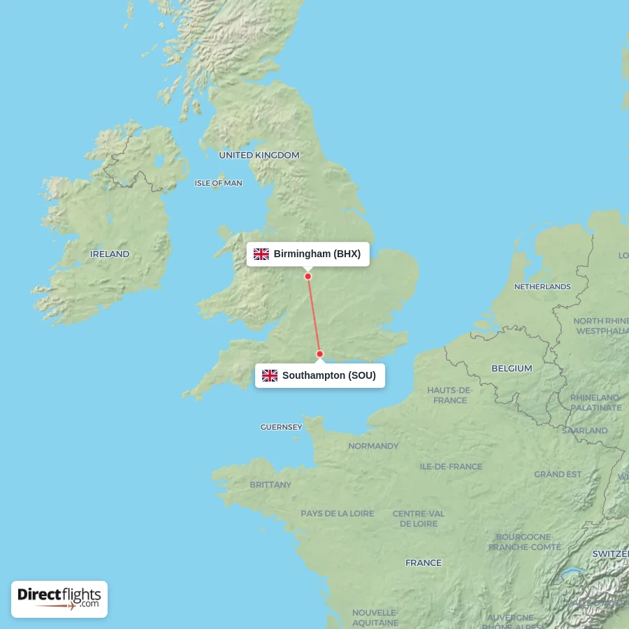 BHX - SOU route map