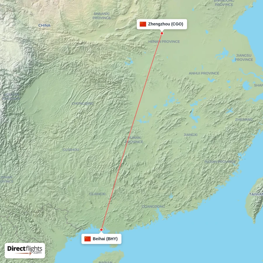 BHY - CGO route map