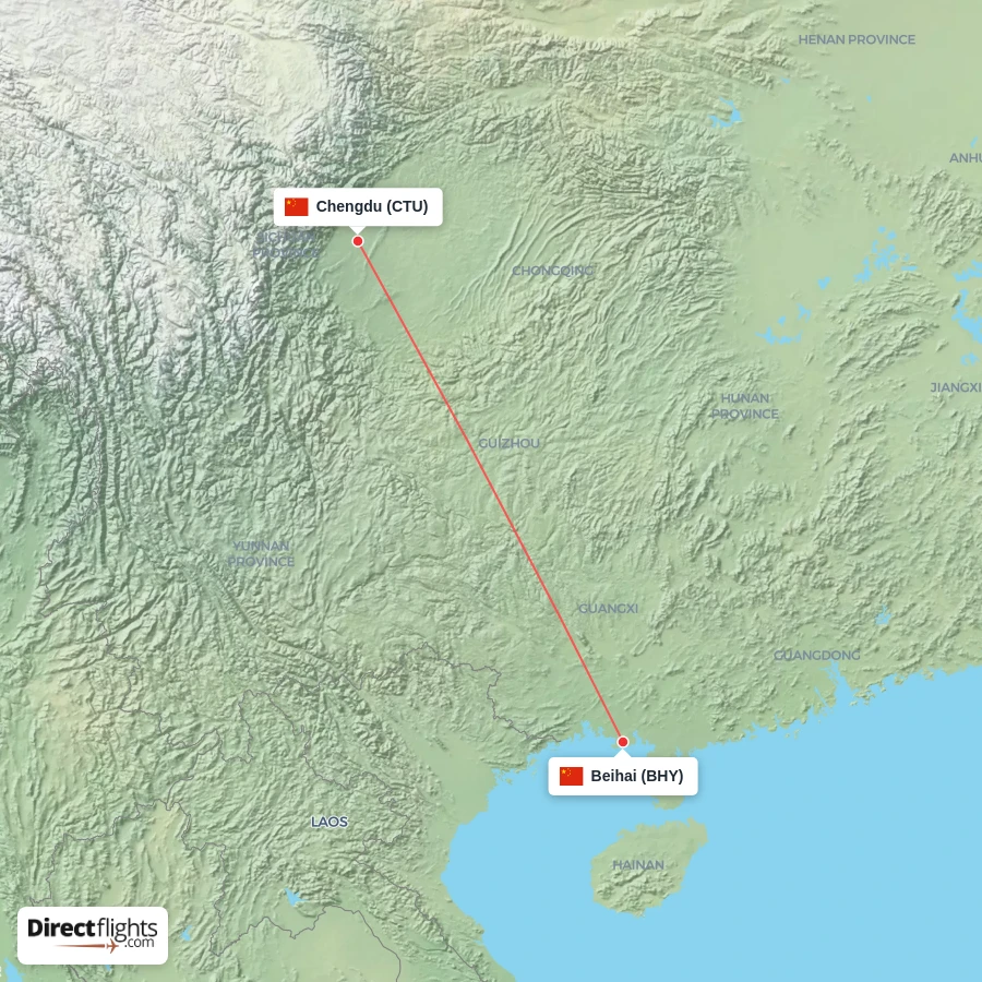 BHY - CTU route map