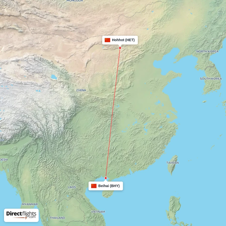 BHY - HET route map