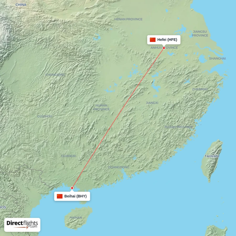 BHY - HFE route map