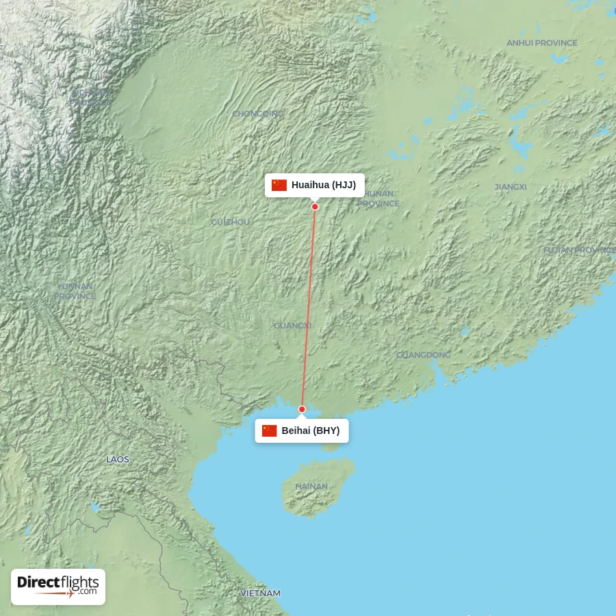 BHY - HJJ route map