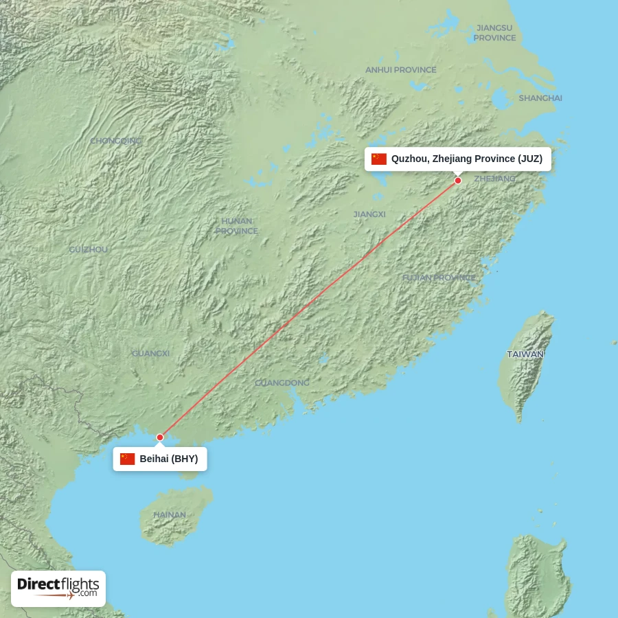 BHY - JUZ route map