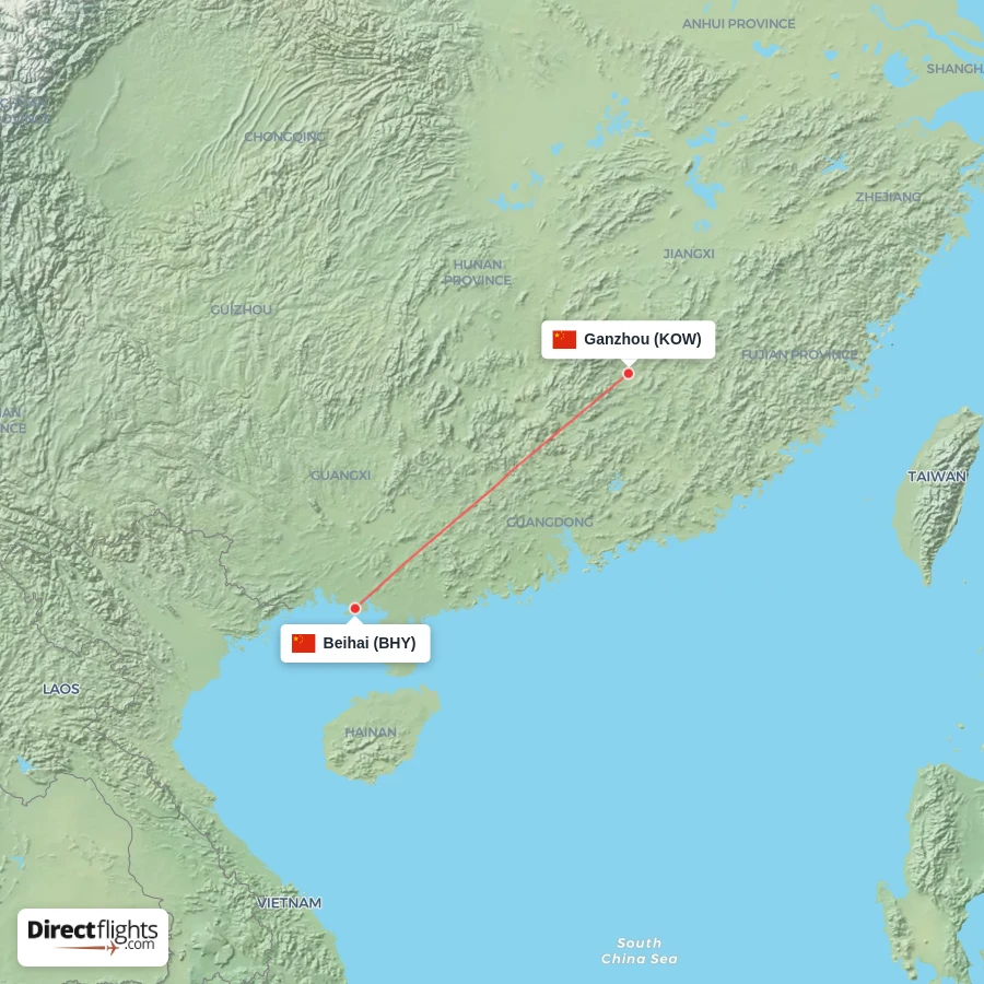 BHY - KOW route map