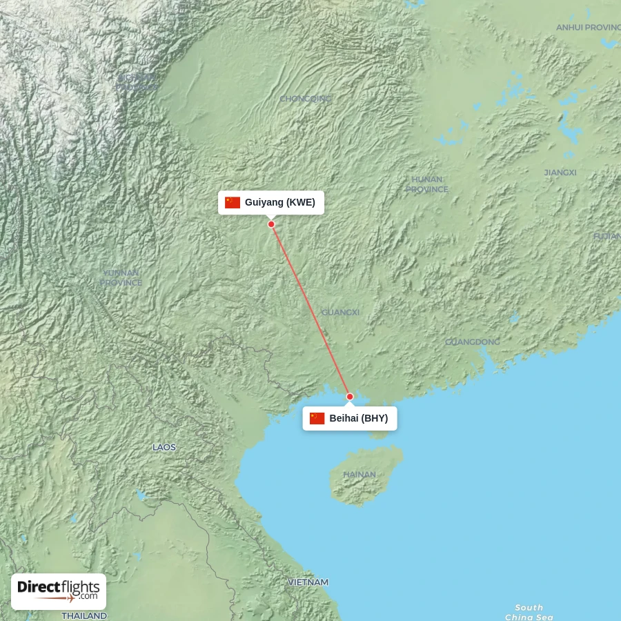 BHY - KWE route map