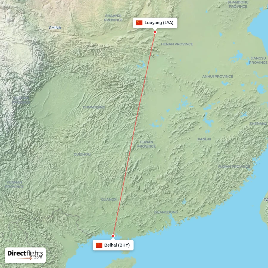 BHY - LYA route map