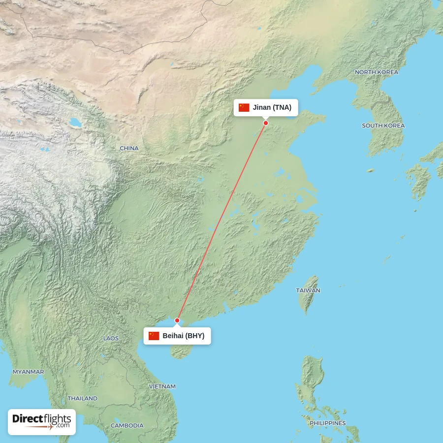 BHY - TNA route map