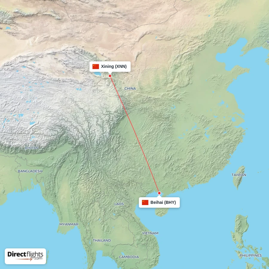 BHY - XNN route map