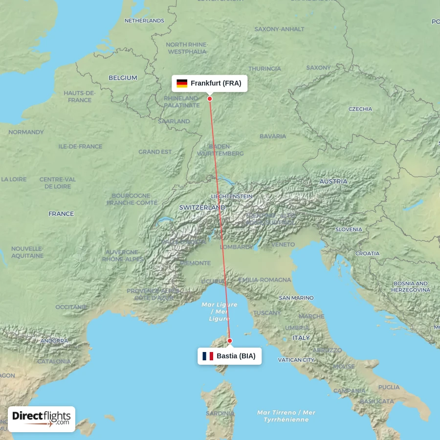 BIA - FRA route map