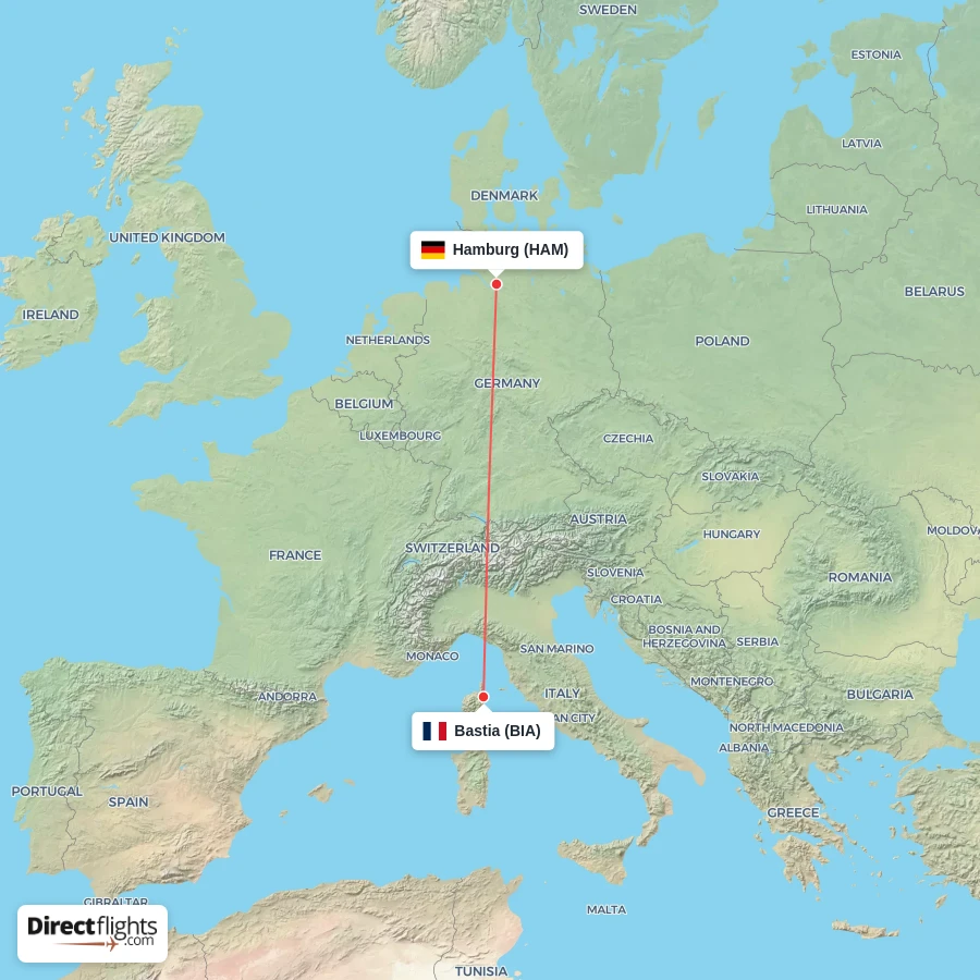 BIA - HAM route map