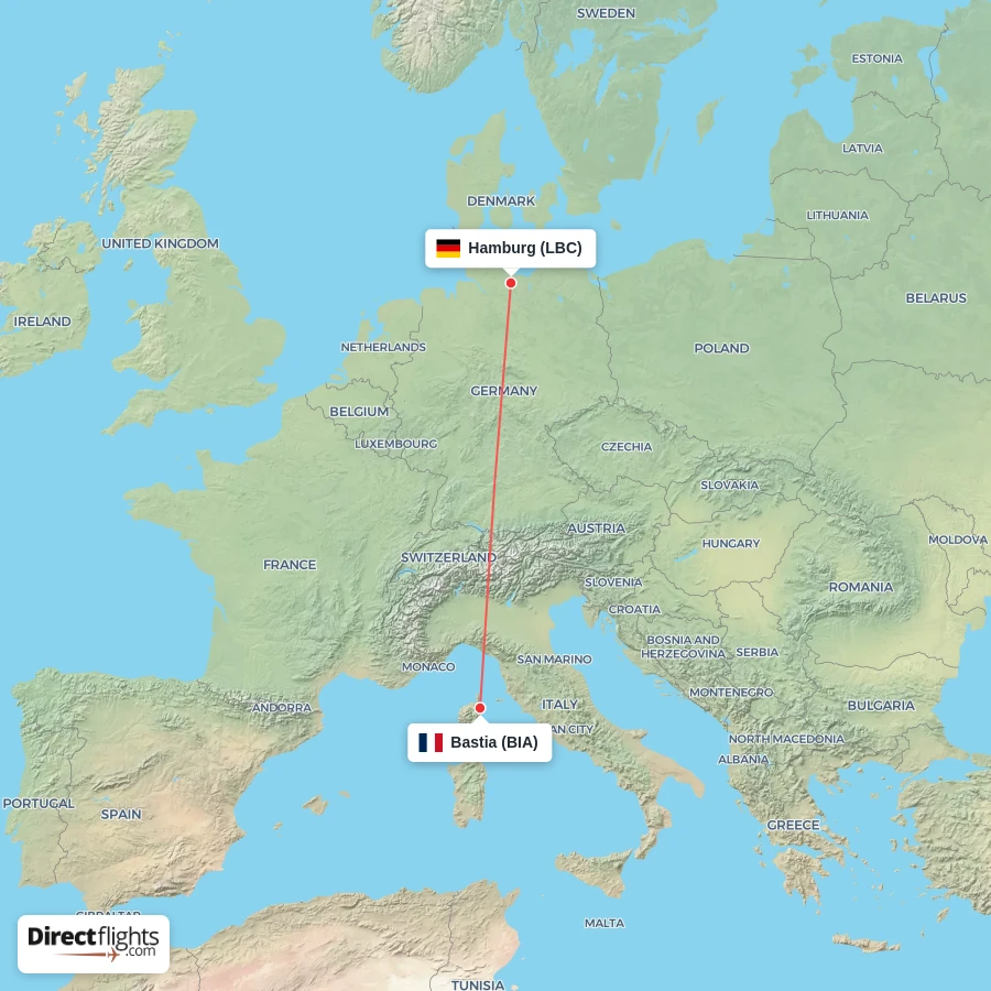 BIA - LBC route map