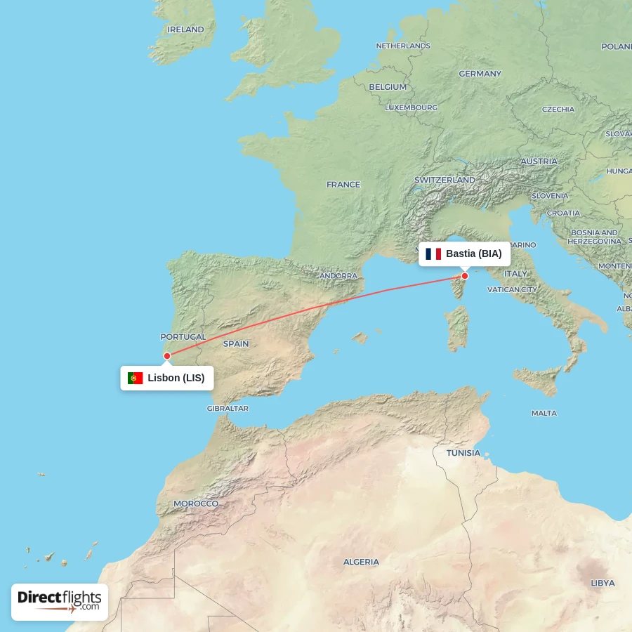 BIA - LIS route map