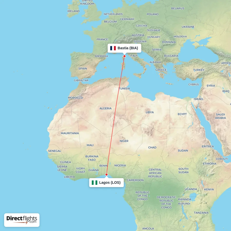 BIA - LOS route map
