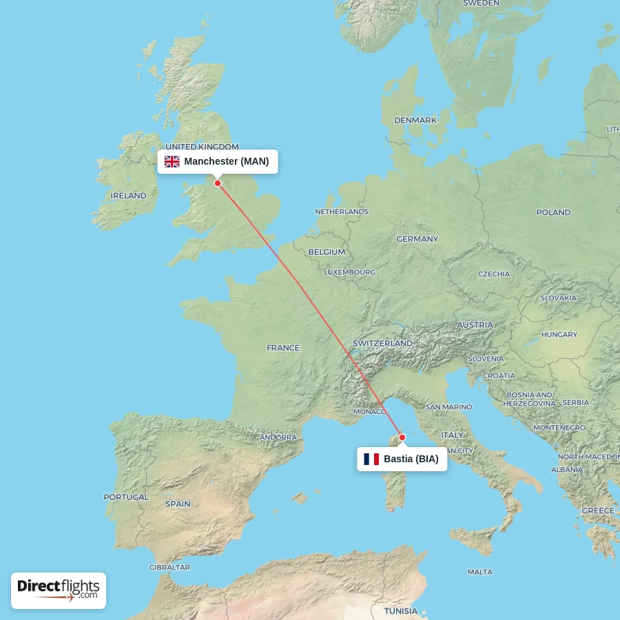 BIA - MAN route map
