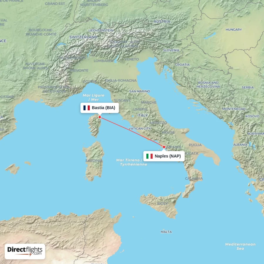 BIA - NAP route map