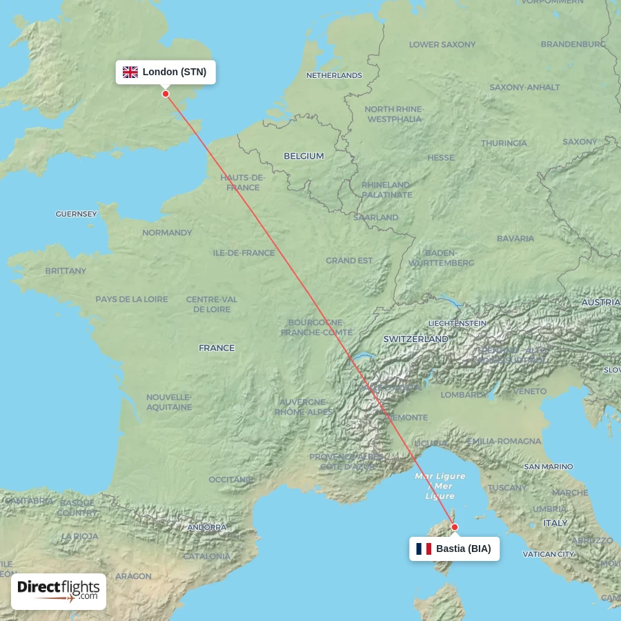BIA - STN route map