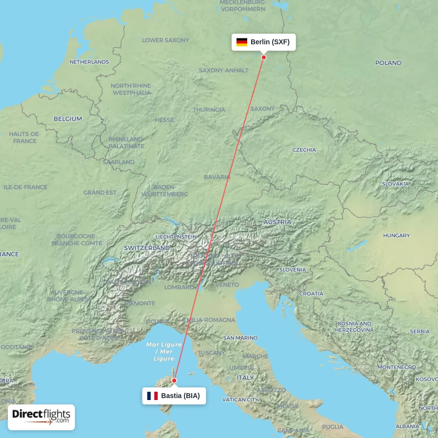 BIA - SXF route map