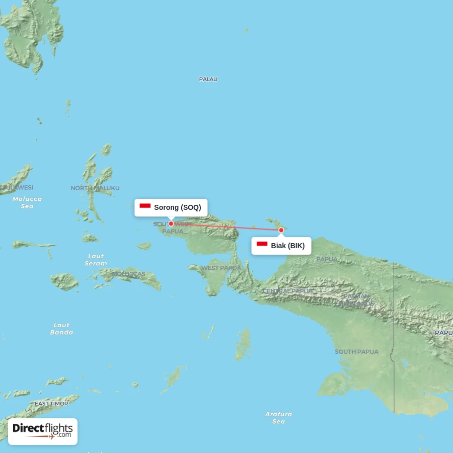 BIK - SOQ route map
