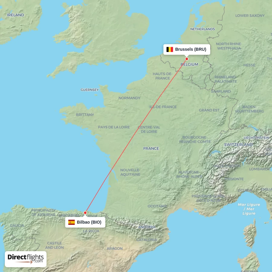 BIO - BRU route map