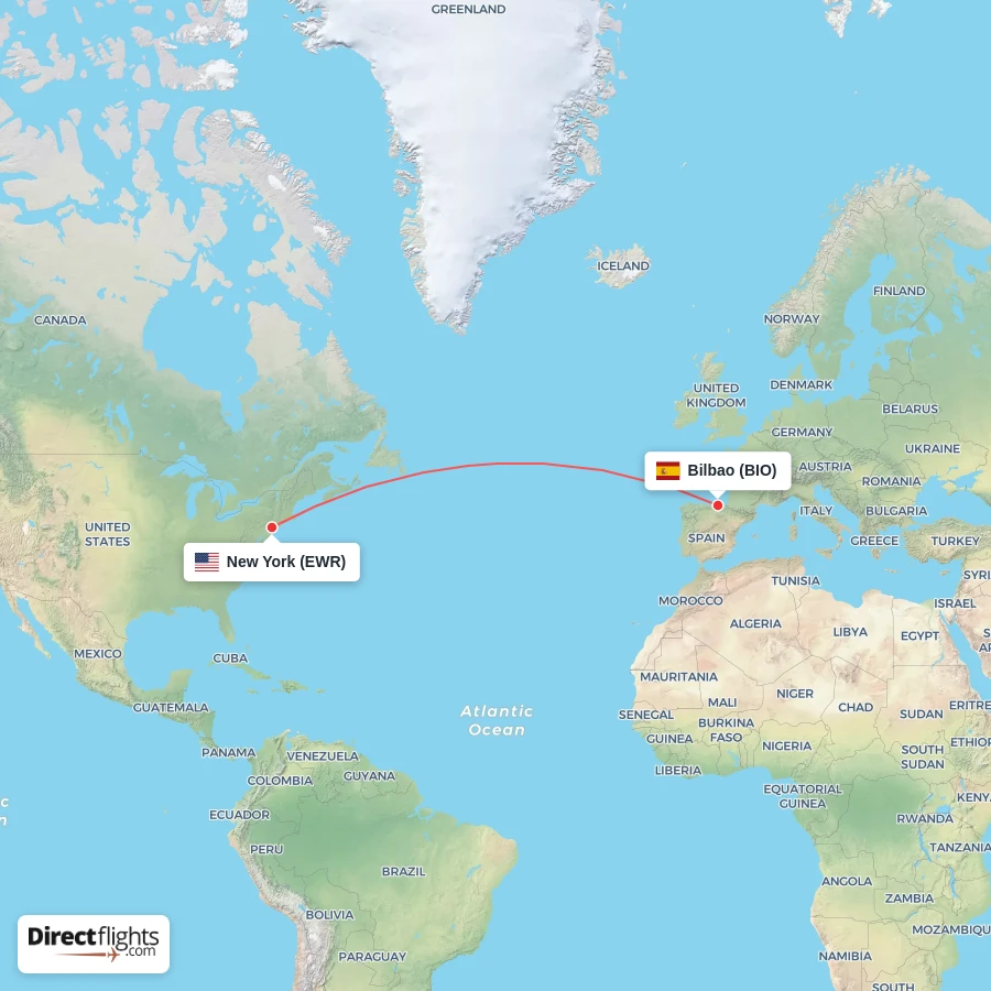 BIO - EWR route map