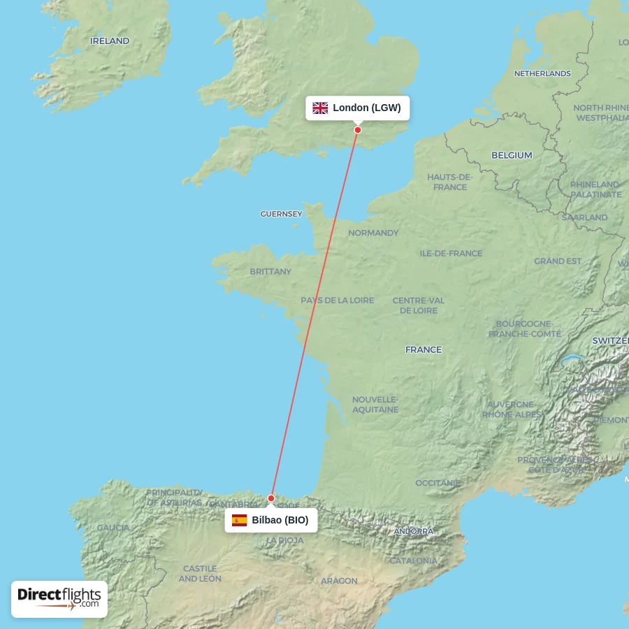 BIO - LGW route map