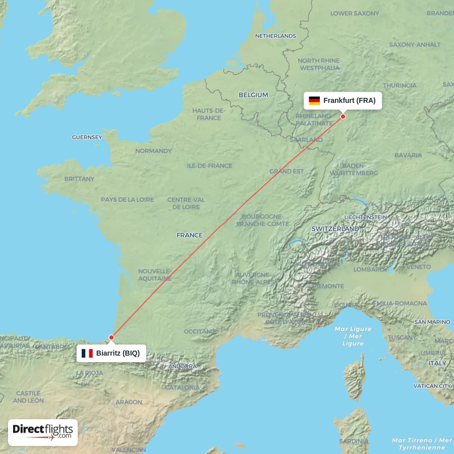 BIQ - FRA route map