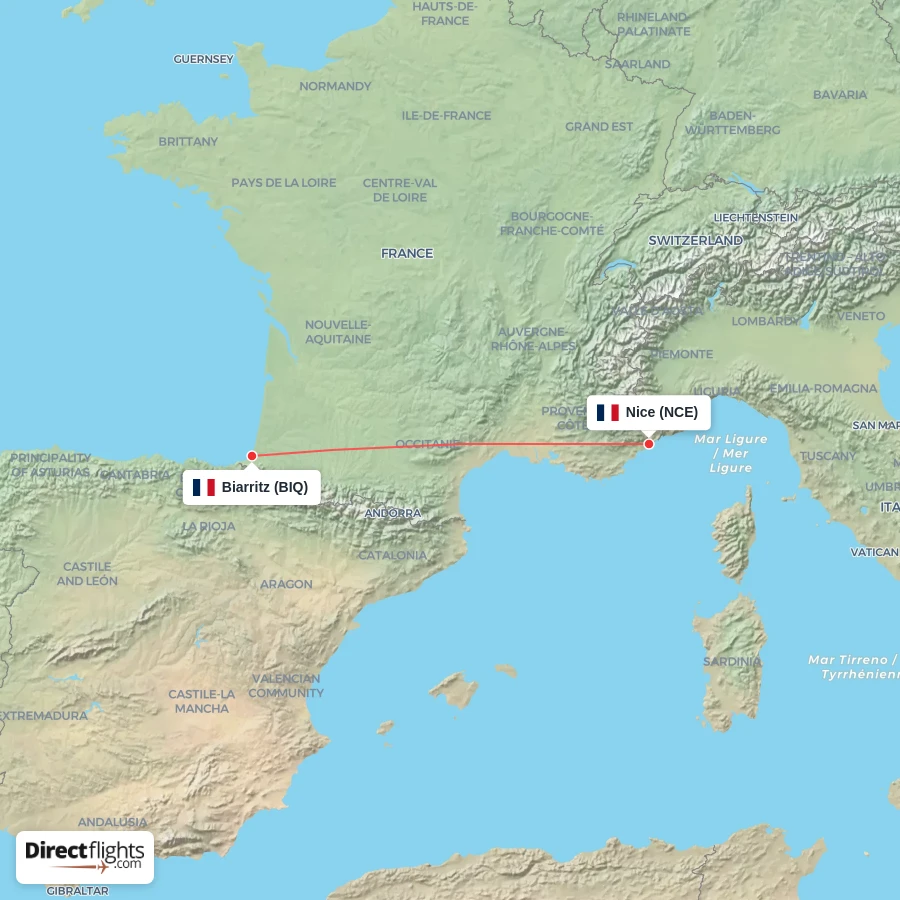 BIQ - NCE route map
