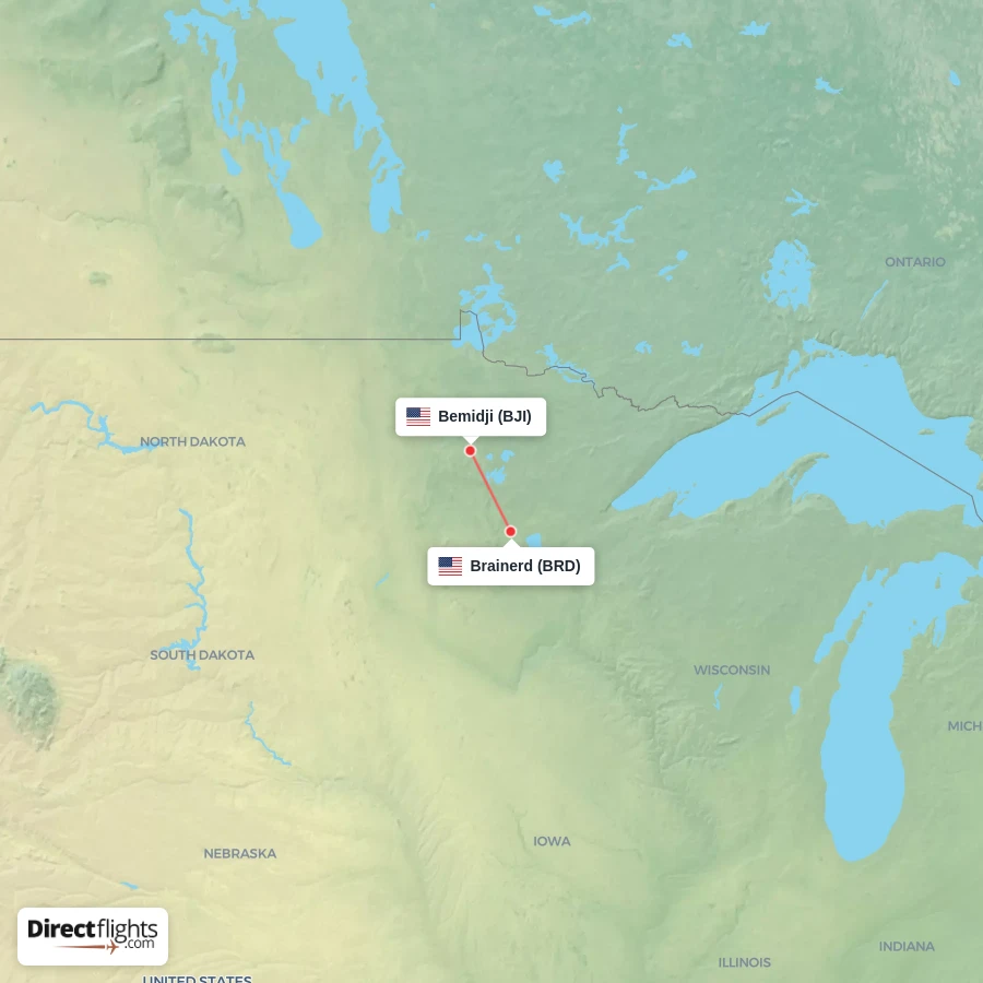 BJI - BRD route map