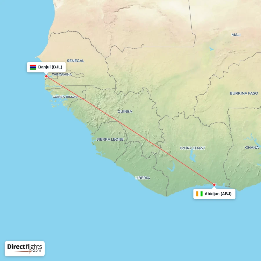 BJL - ABJ route map