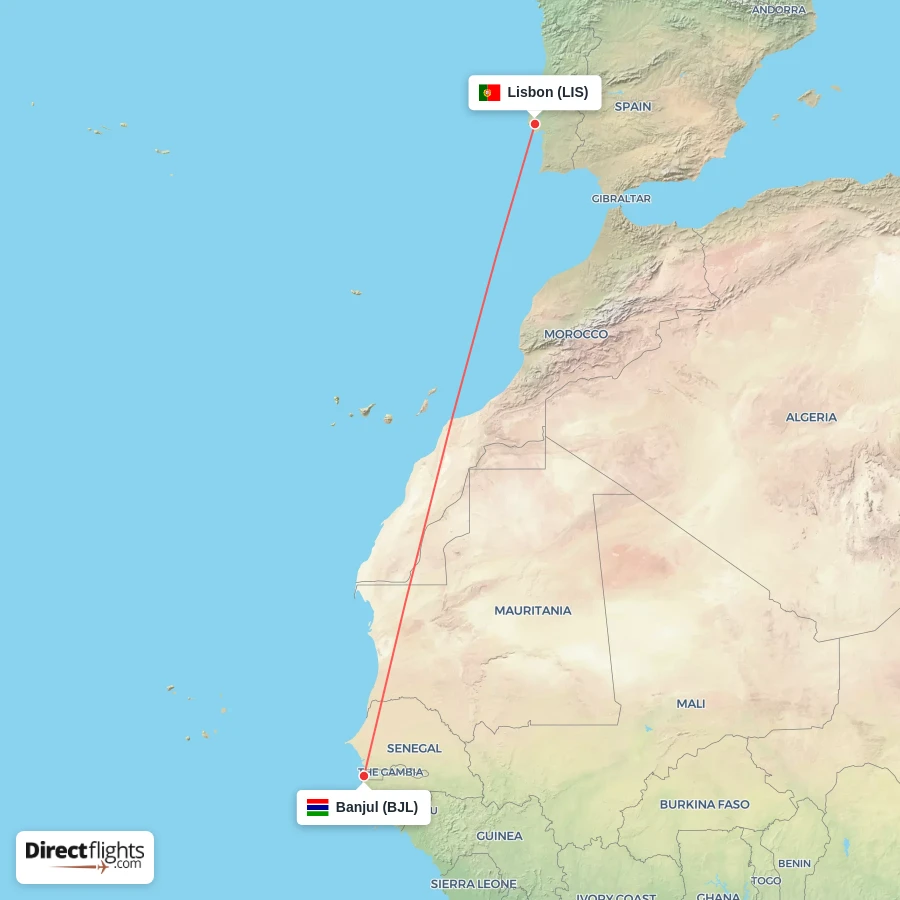 BJL - LIS route map