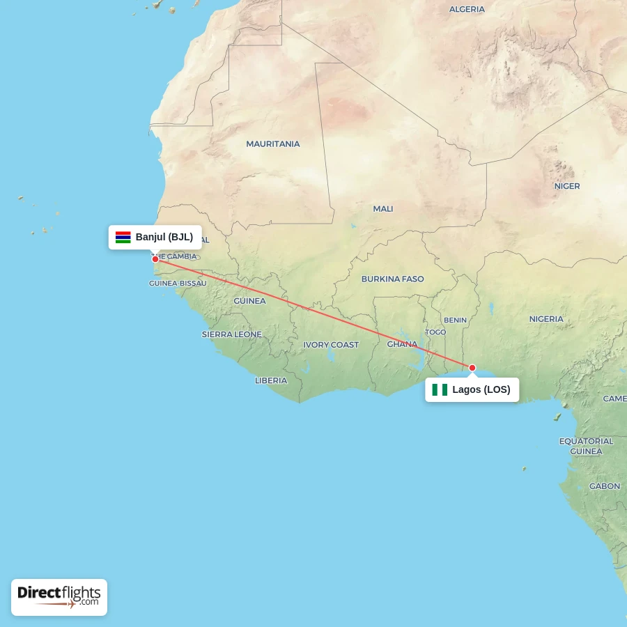 BJL - LOS route map