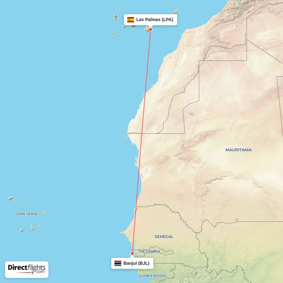 BJL - LPA route map