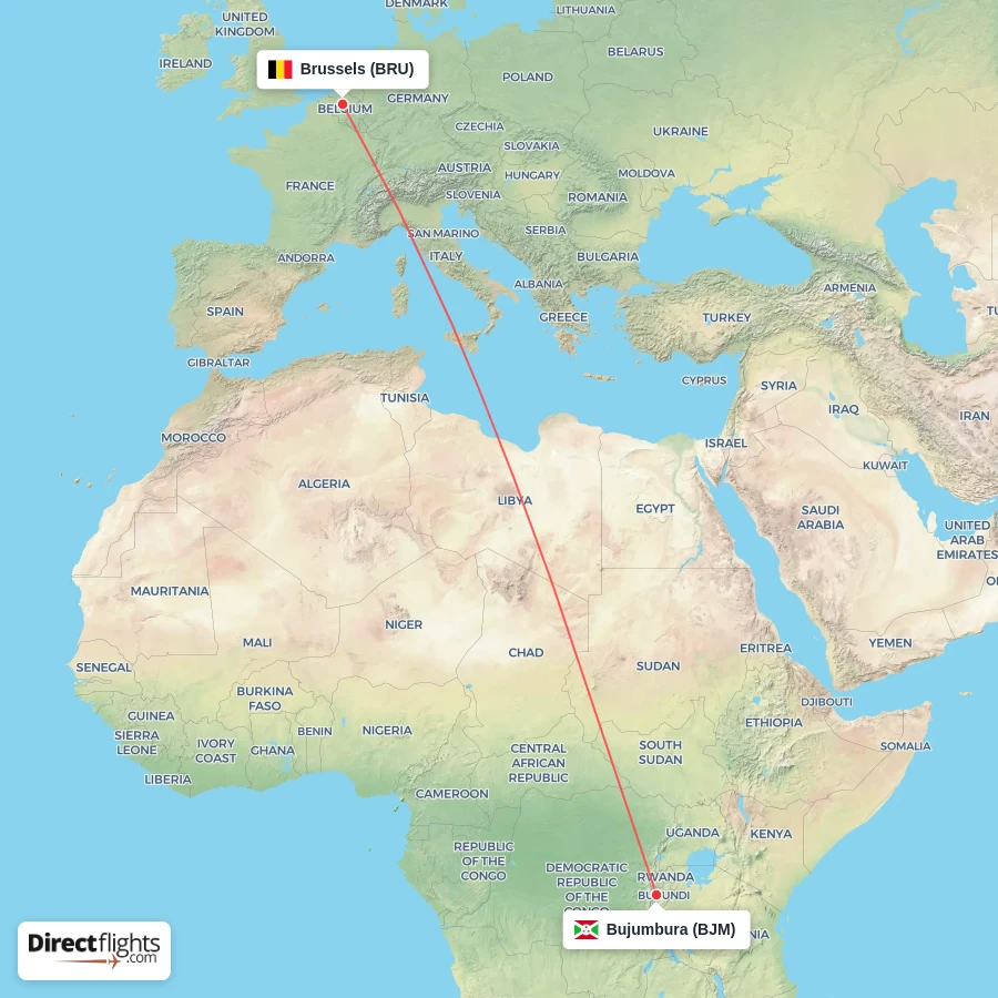 BJM - BRU route map
