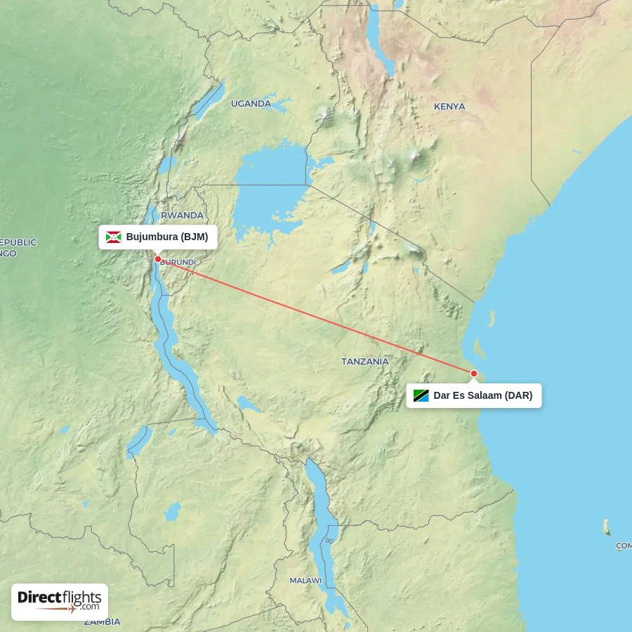 BJM - DAR route map
