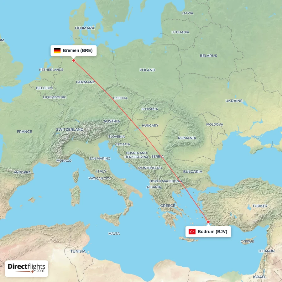 BJV - BRE route map