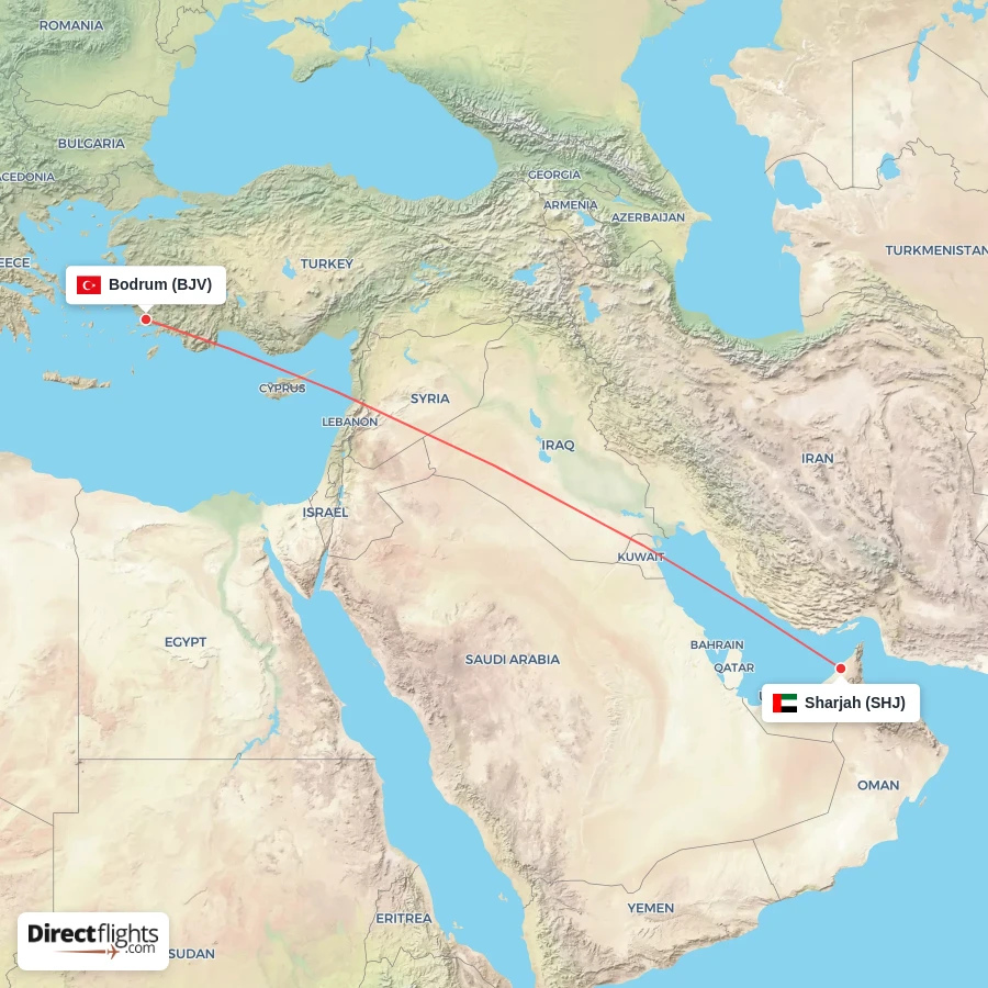 BJV - SHJ route map