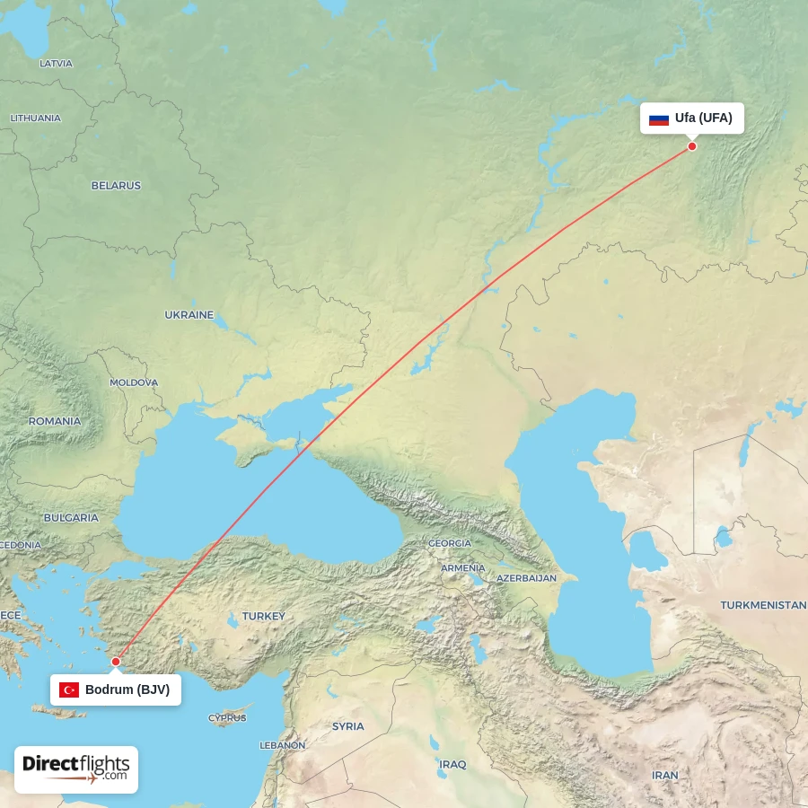 BJV - UFA route map