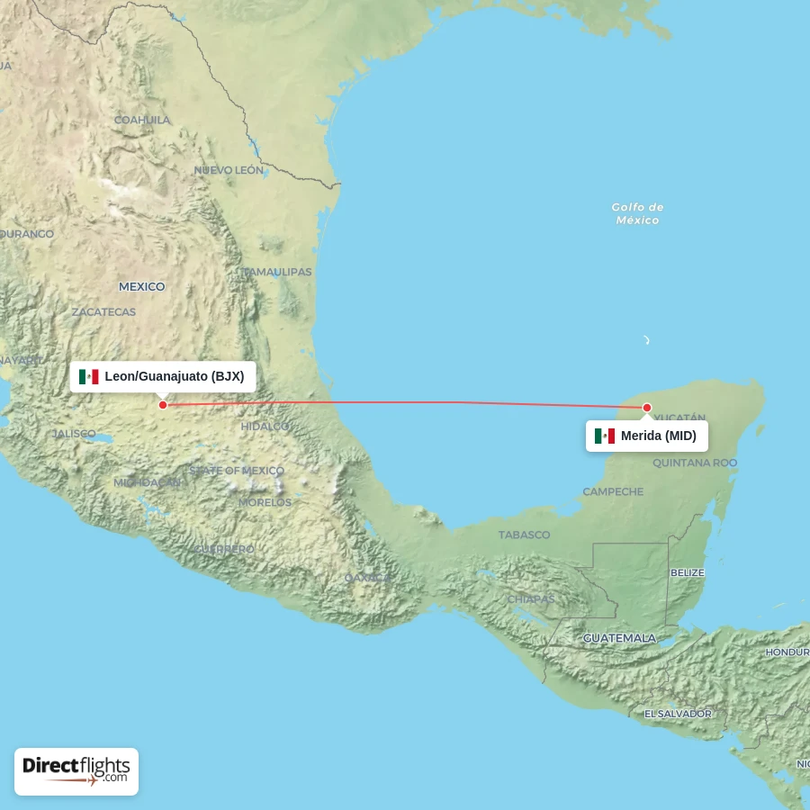 BJX - MID route map