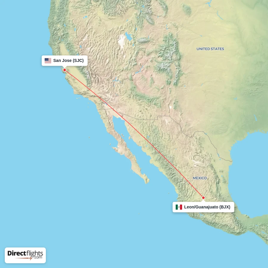 BJX - SJC route map