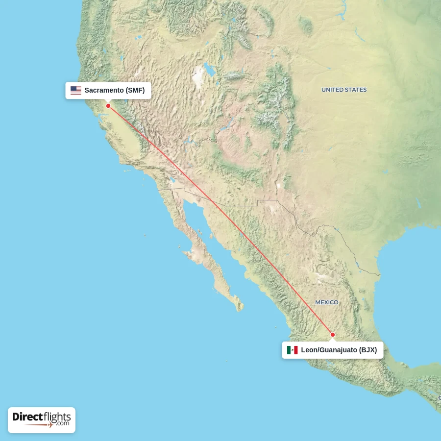 BJX - SMF route map