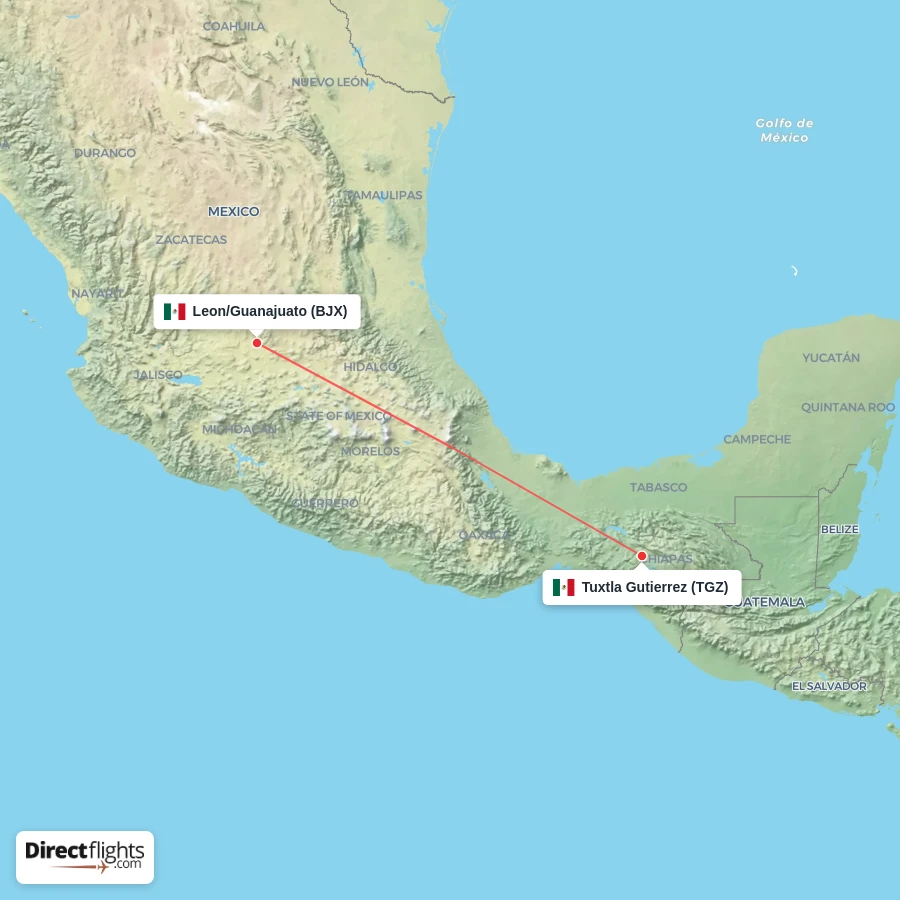BJX - TGZ route map